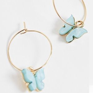 ASOS Butterfly gold hoop earrings 🦋